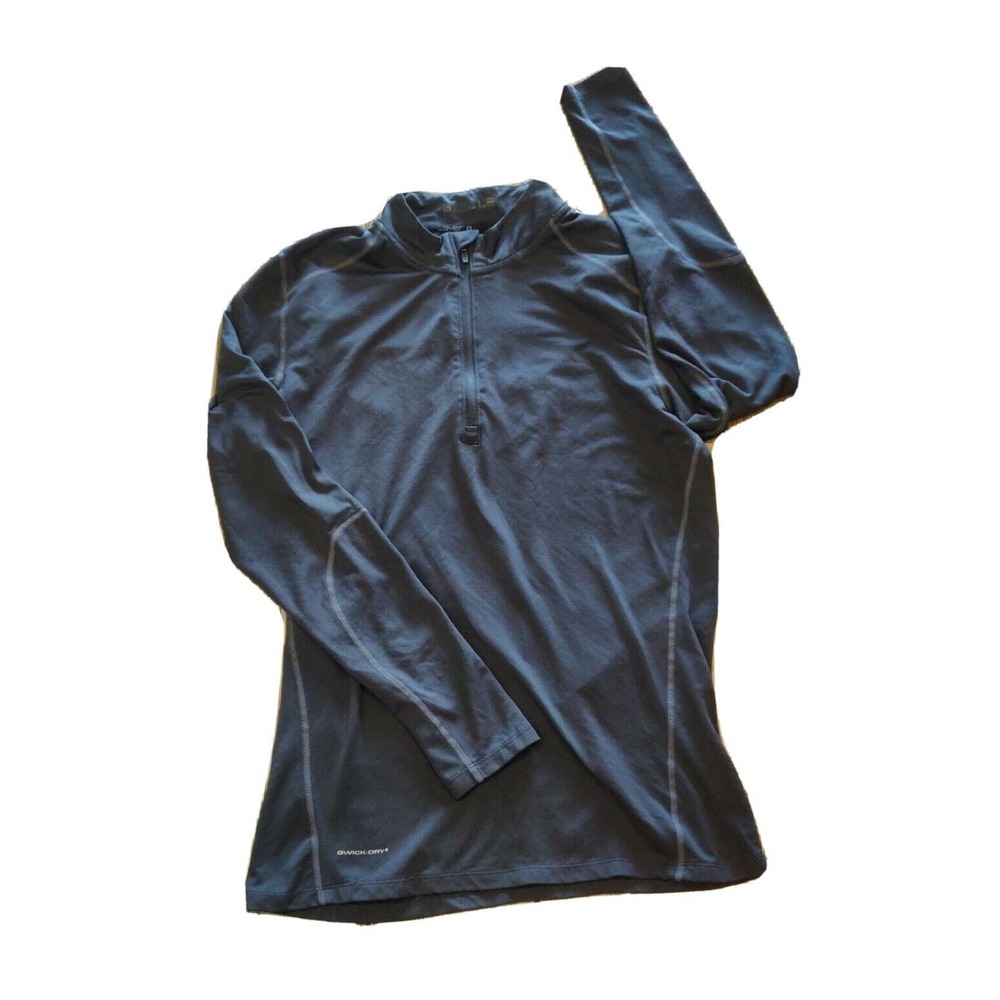 Layer 8 Performance Women's Athletic Shirt Long Sleeve Size M 1/4 Zipper Gray